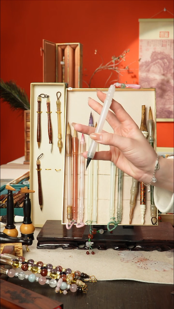 233号闪孤品高货毛笔链接 清水试笔 蘸墨不退