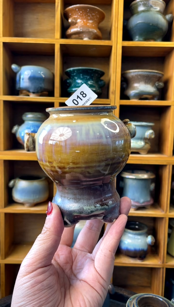 【闪购商品】陶018 内口5【喵喵团圆多肉盆】