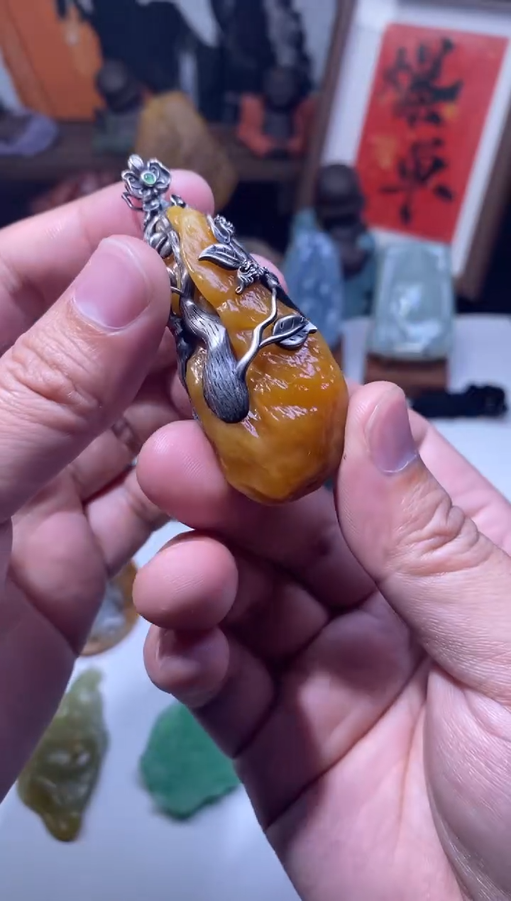 【闪购商品】翡翠颈饰银S925镶嵌翡翠