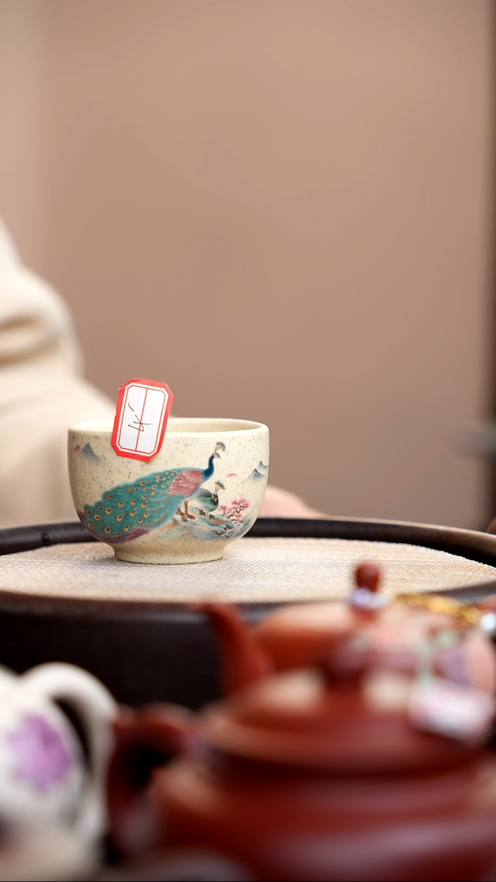 茶壶紫砂白玉段孔雀碗杯
