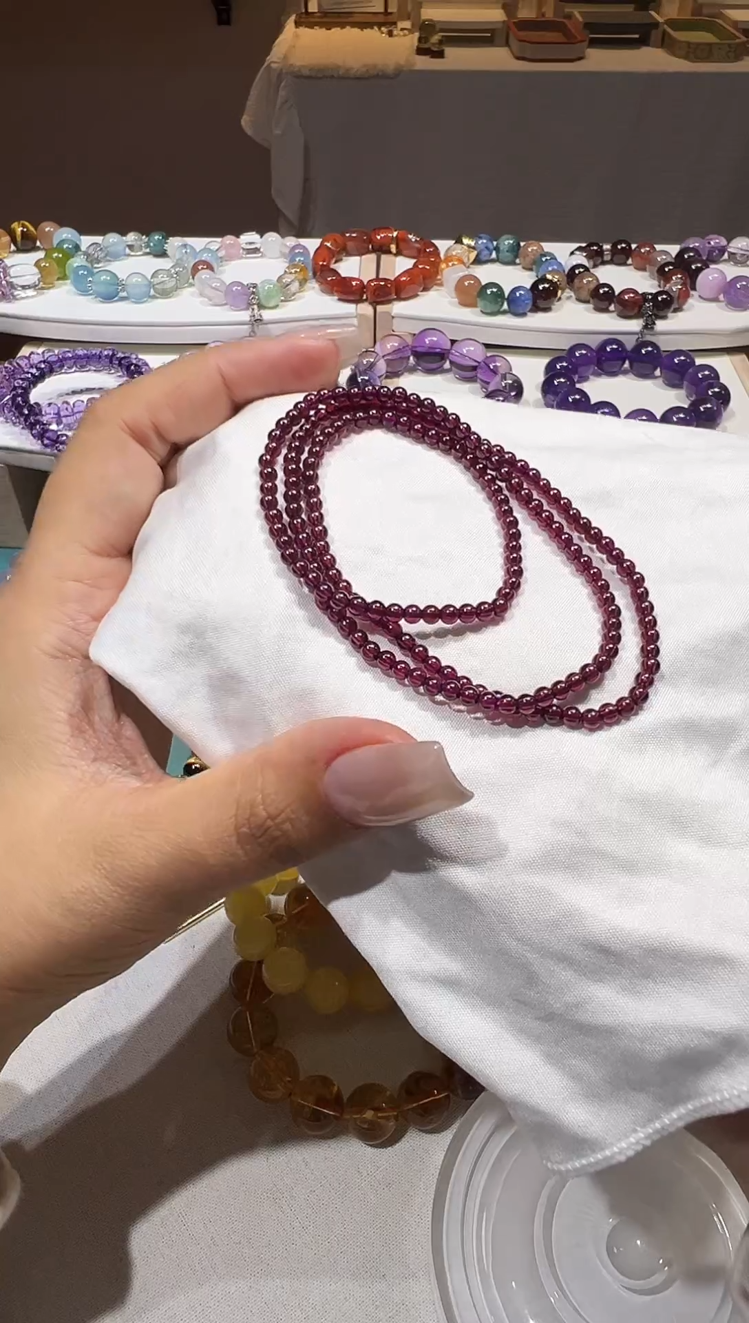 未镶嵌手链石榴石巴西紫牙乌石榴石卡3.3