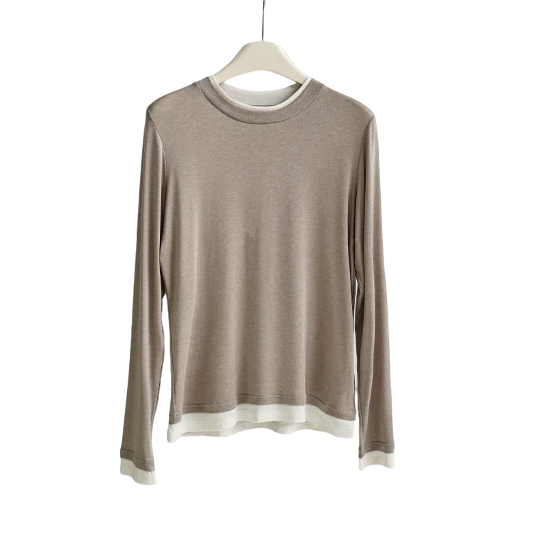 新款 圆领打底T恤简约修身内搭休闲百搭