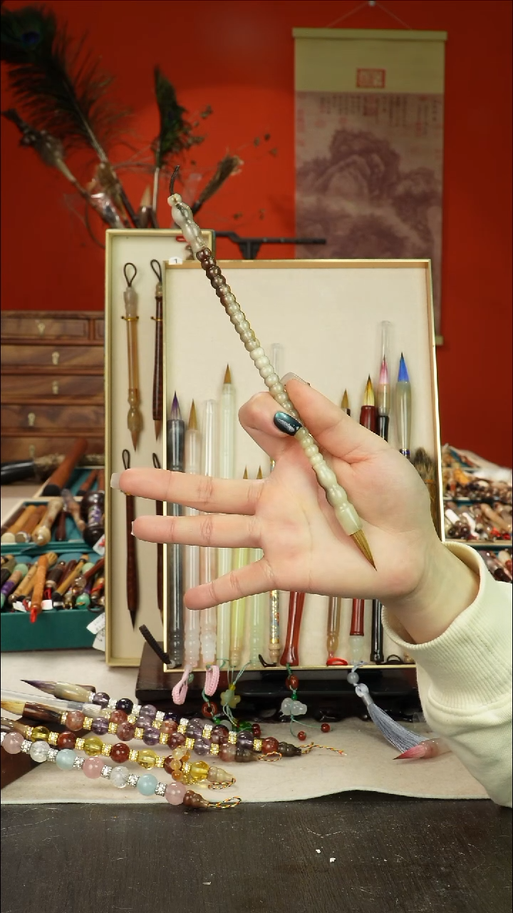 230号闪孤品高货毛笔链接 清水试笔 蘸墨不退