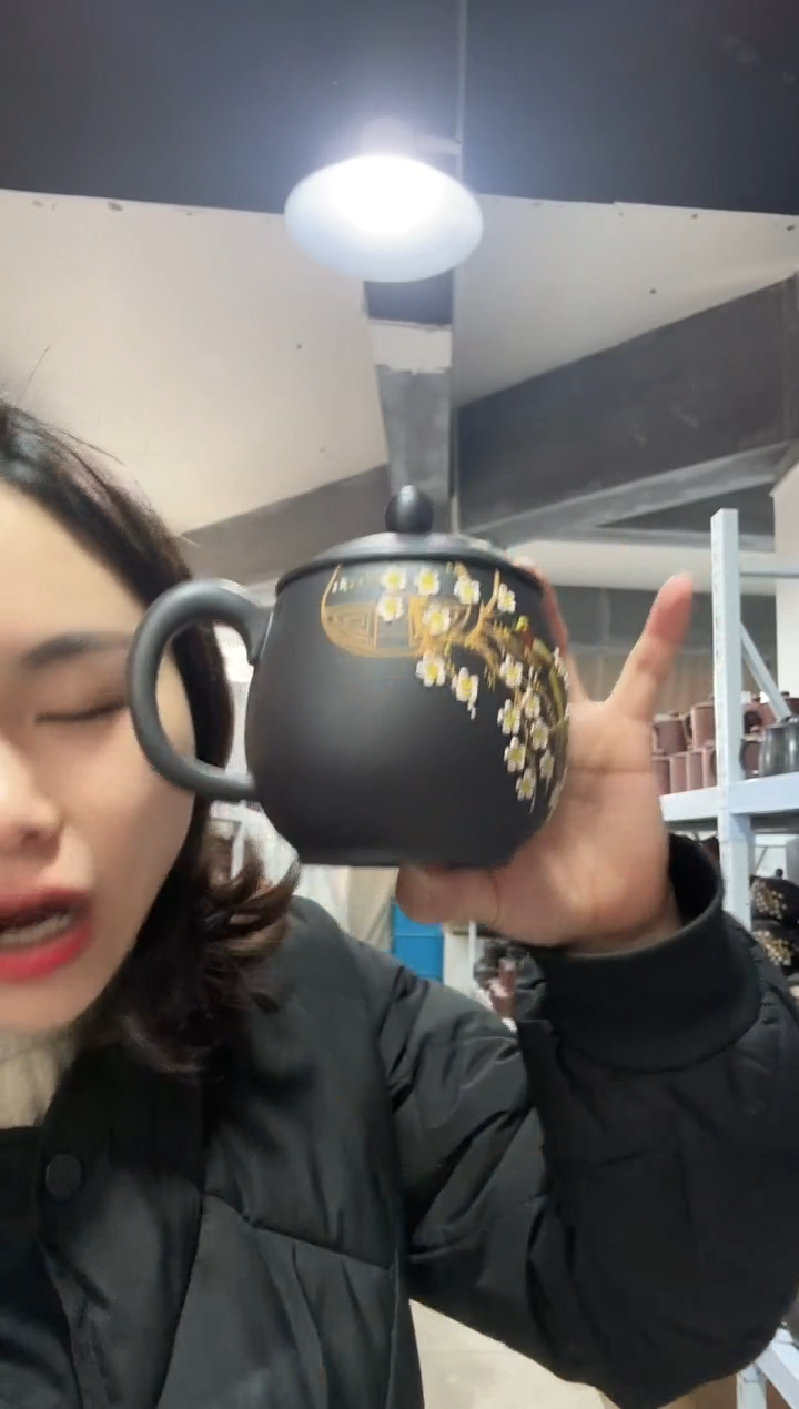 【闪购商品】紫砂盖杯紫砂盖杯石黄喜上眉梢