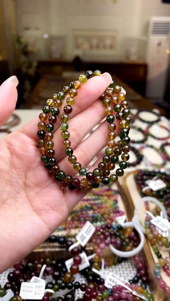 /未镶嵌碧玺5mm+碧玺多圈多样性发货