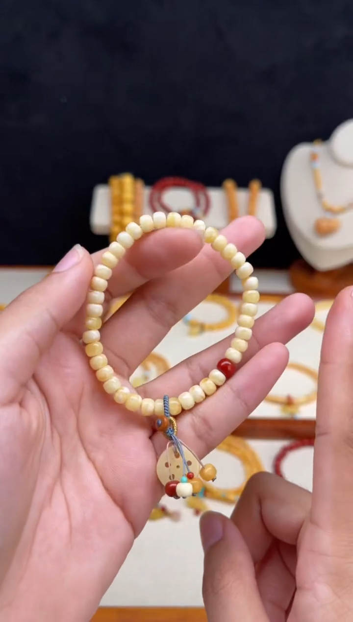 手链蜜蜡未镶嵌白花蜡