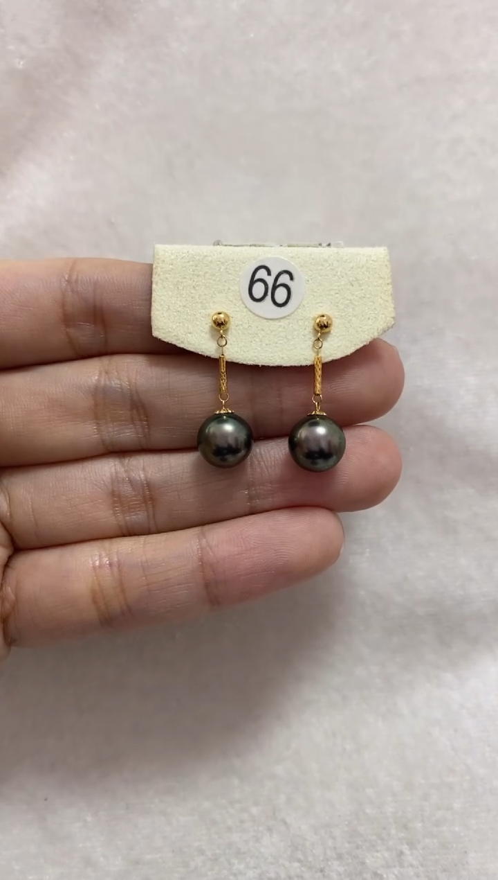 【闪购商品】海水珍珠耳饰18K金镶嵌大溪地