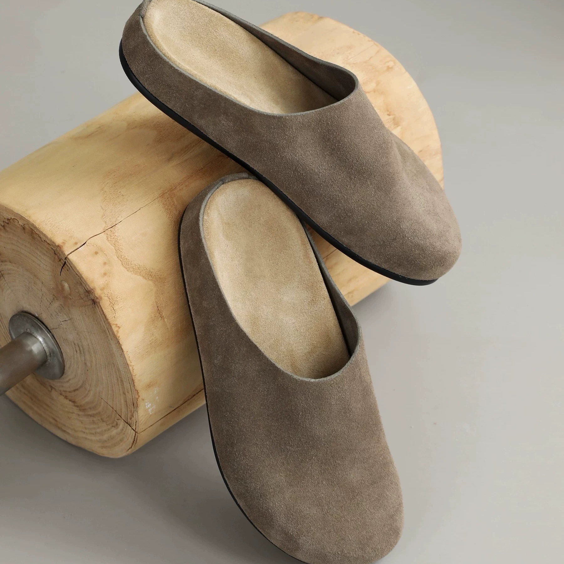 【RA02】2024新款牛反绒勃肯穆勒半拖清凉透气穿搭包头软底舒适拖鞋