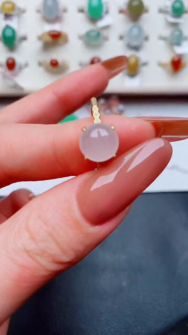 银S925镶嵌戒指翡翠...