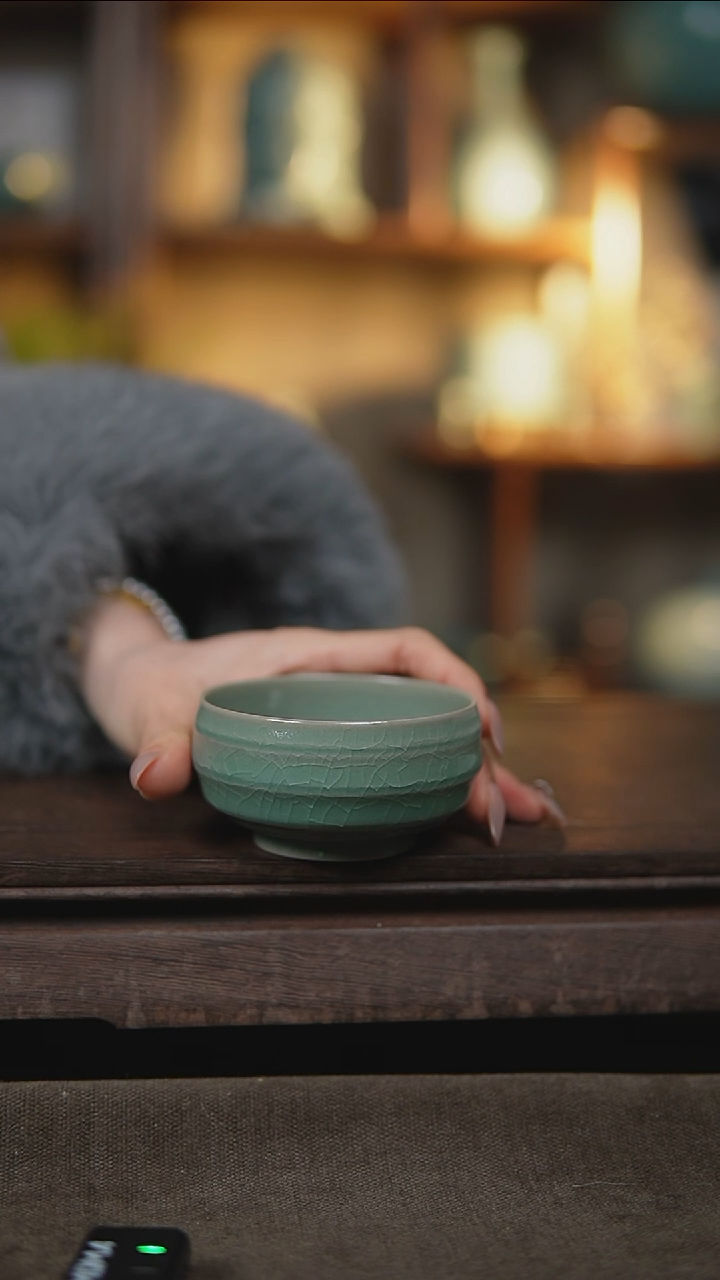 【闪购商品】杯仿古翡翠绿罗汉杯微瑕