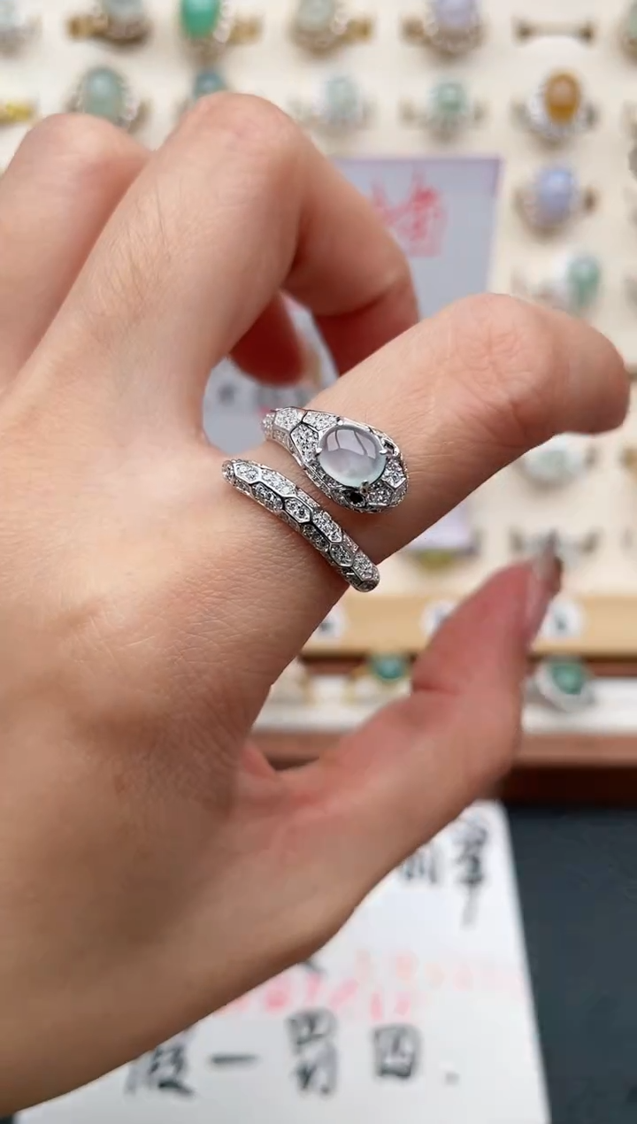 【闪购商品】翡翠戒指银S925镶嵌1111