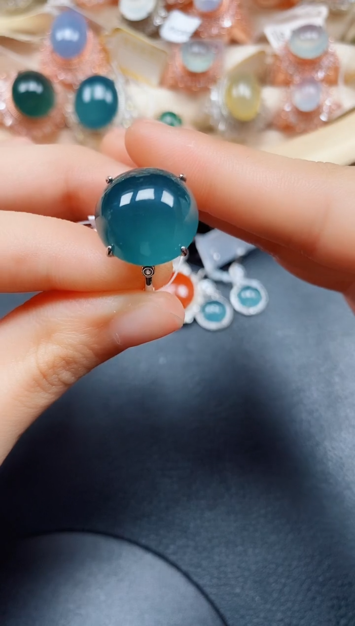 【闪购商品】翡翠戒指银S925镶嵌翡翠