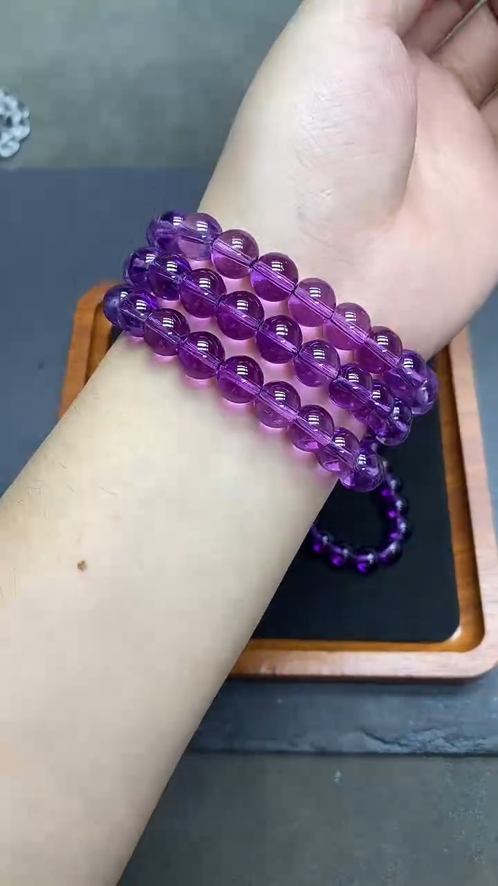 水晶手串未镶嵌紫水晶三圈