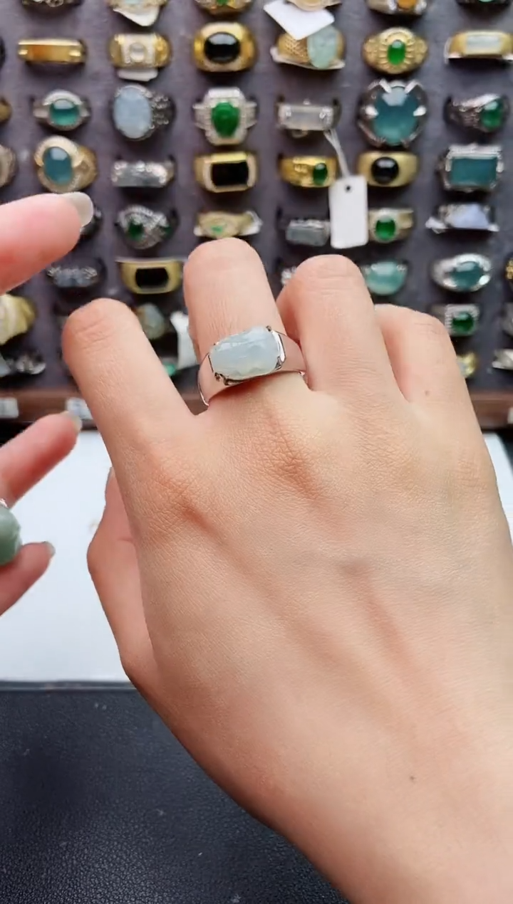 未镶嵌戒指翡翠天然翡翠男戒