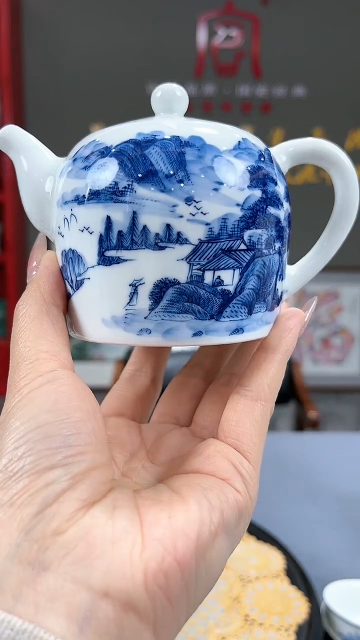 【闪购商品】官窑瓷画院官窑瓷画院山水壶