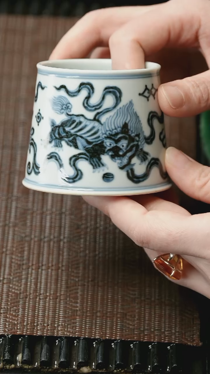 【闪购商品】杯子五堂 双狮威士忌杯（摹古）