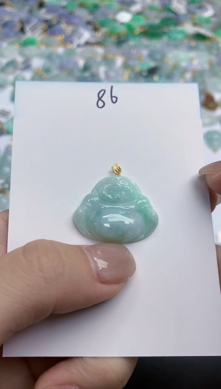 【闪购商品】翡翠颈饰18K金镶嵌天然缅甸翡翠A货