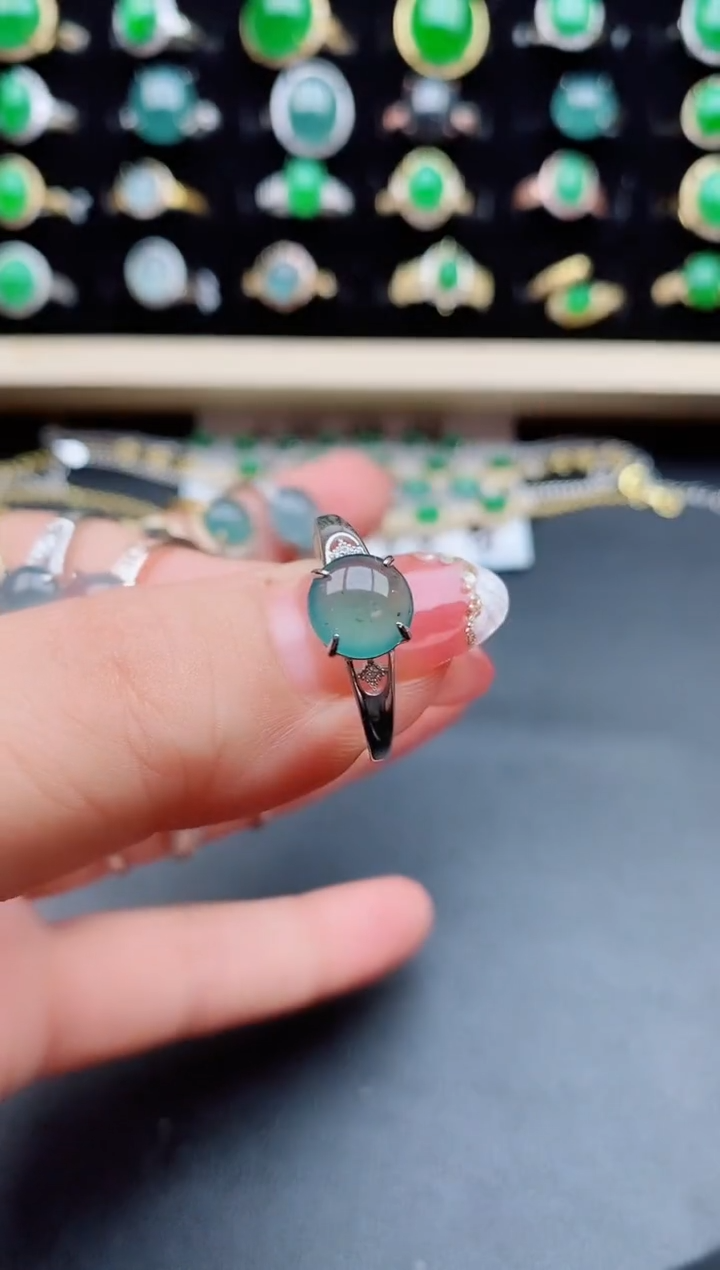 【闪购商品】翡翠戒指银S925镶嵌50805501