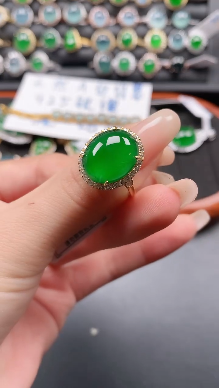 银S925镶嵌戒指翡翠11111