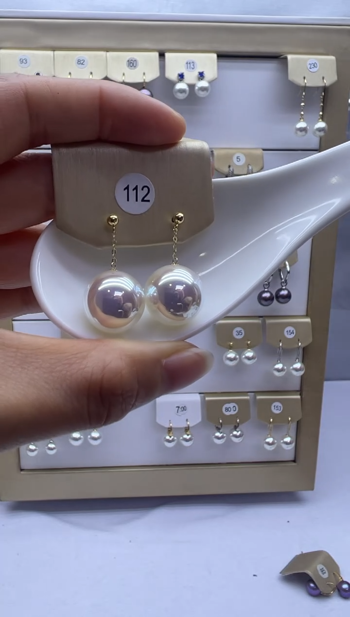 18K金镶嵌耳饰淡水珍珠112