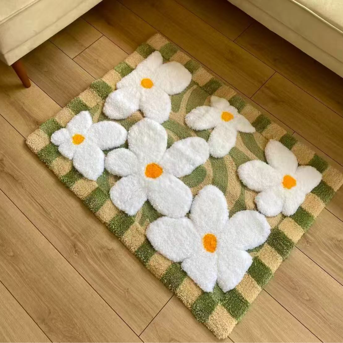 （特厚款）六朵小花浴室卫生间门口地垫50*80cm