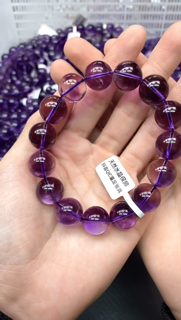 未镶嵌手串水晶AA16紫水晶15mm