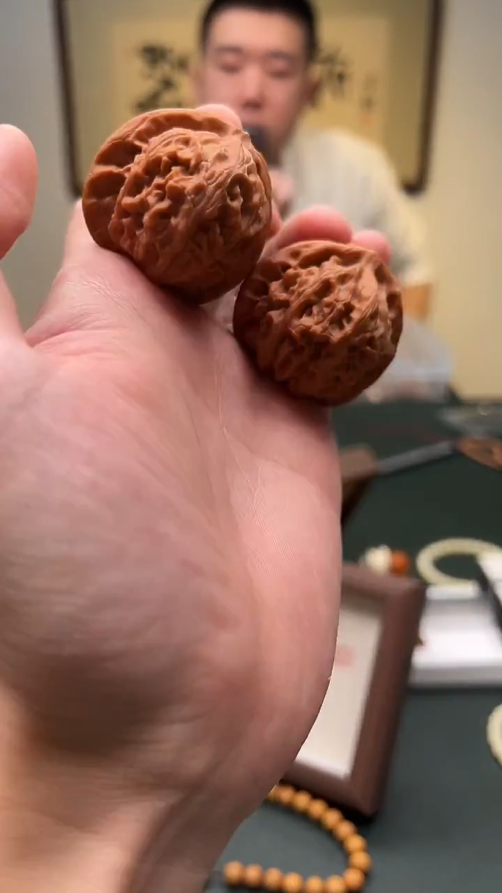 把件文玩核桃41mm左右宫灯1对 6号
