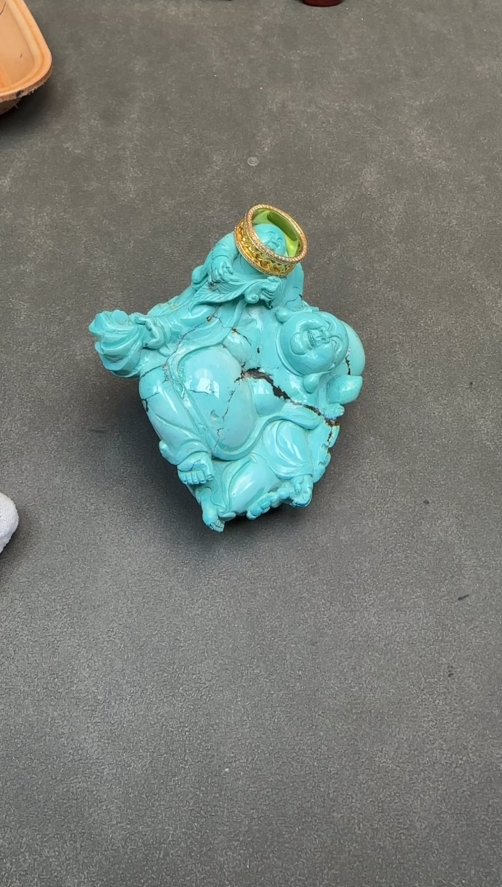 【闪购商品】绿松石摆件18K金镶嵌绿松石摆件18K金镶嵌