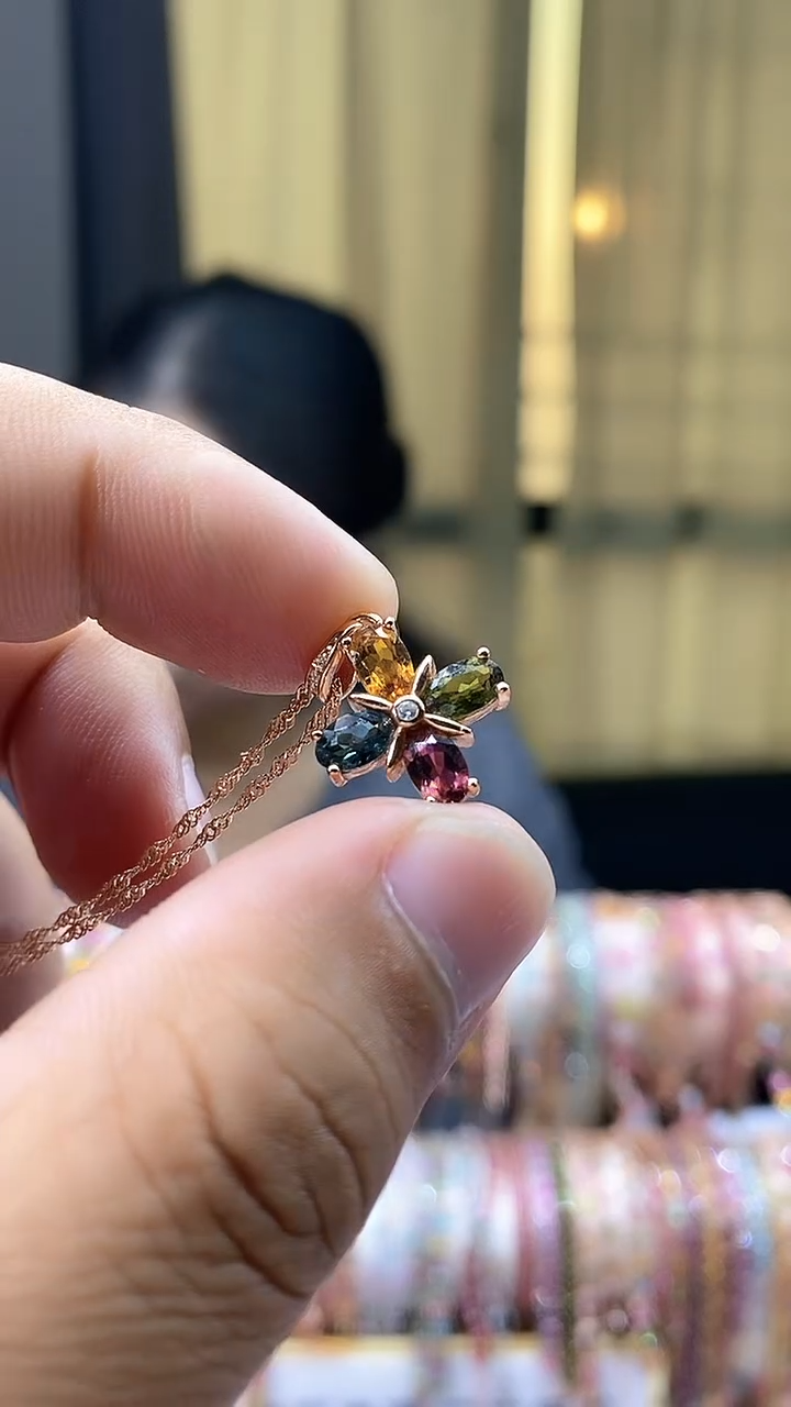 【闪购商品】碧玺吊坠银S925镶嵌354345354354