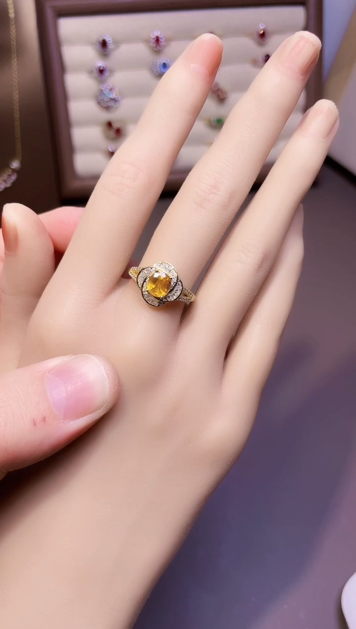 【闪购商品】彩色蓝宝石戒指银S925镶嵌1