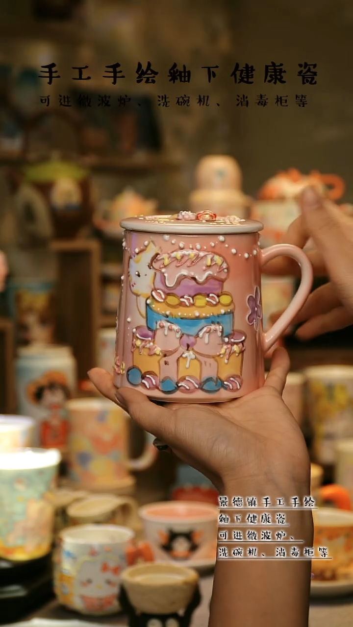 【闪购商品】杯陶瓷景德镇高温釉下彩&W218