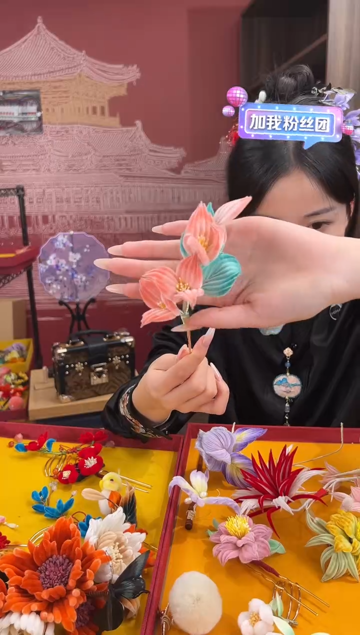 【闪购商品】刺绣非遗绒花（发饰）