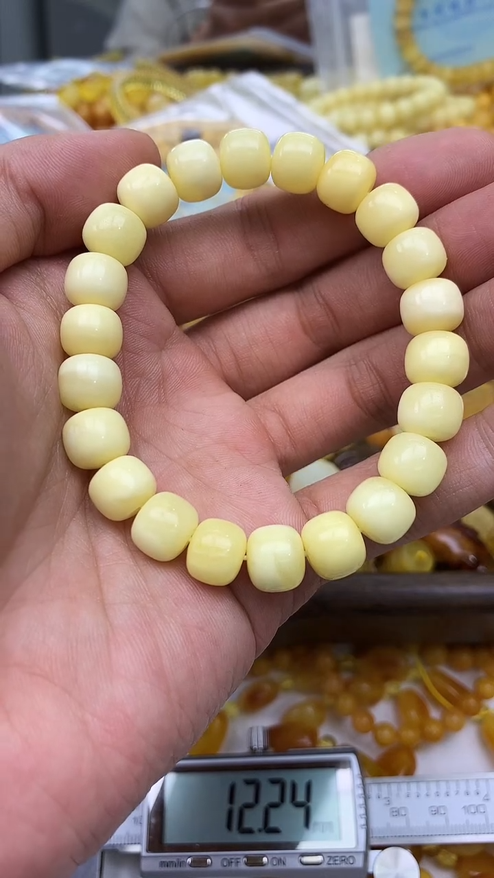 裸石蜜蜡未镶嵌手串卡10