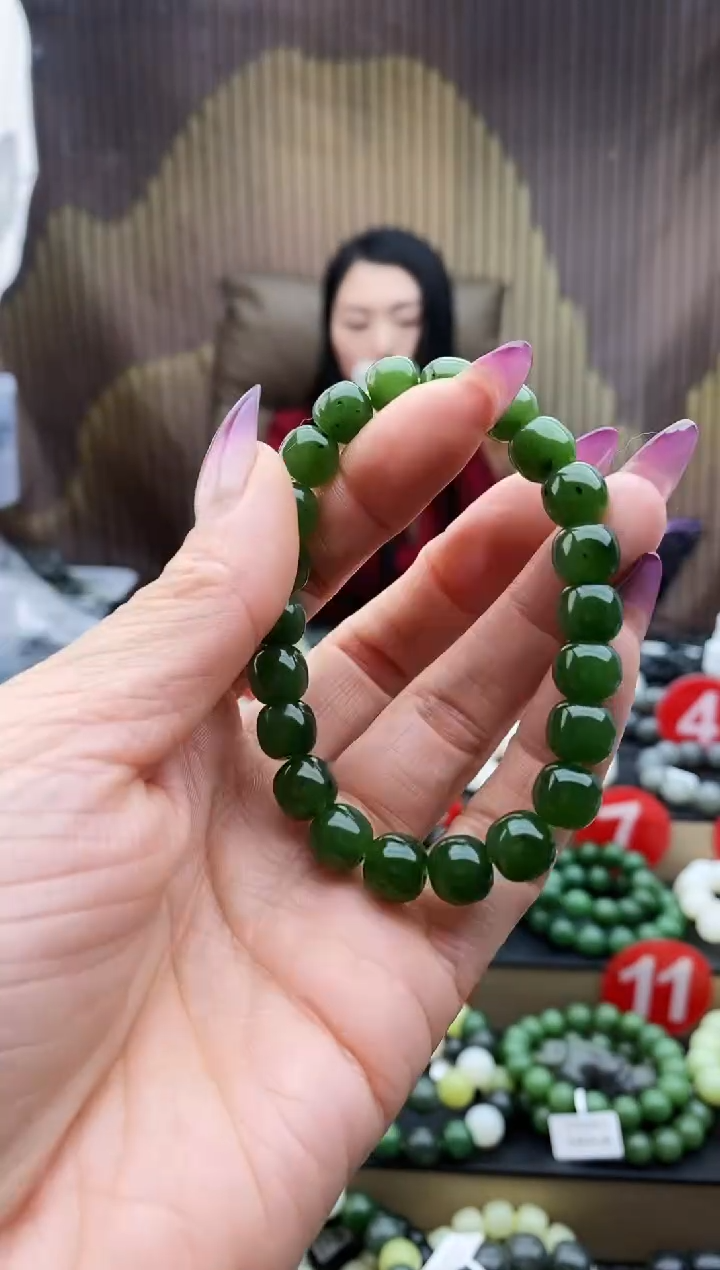 未镶嵌手串和田玉碧玉9