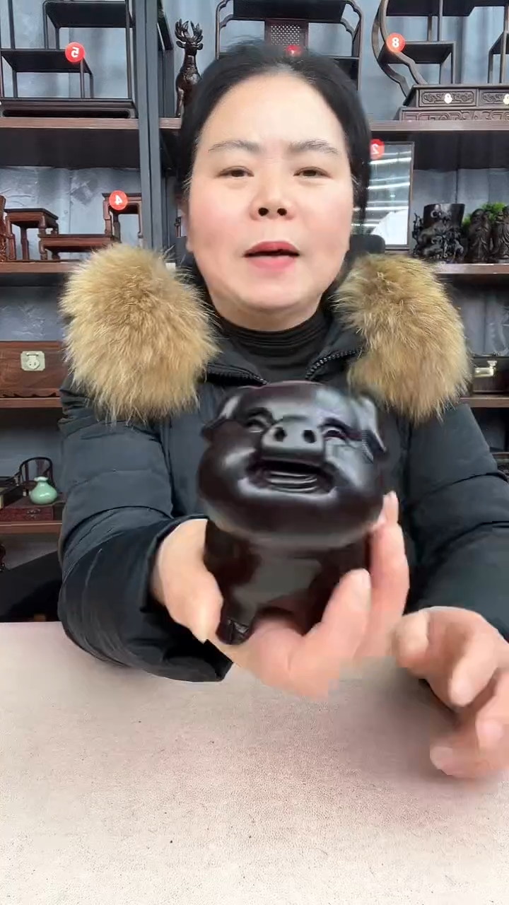 【闪购商品】乌木类端景台1431小李红木工艺品