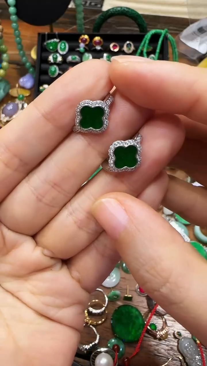 无合金闪购商品四叶耳饰550