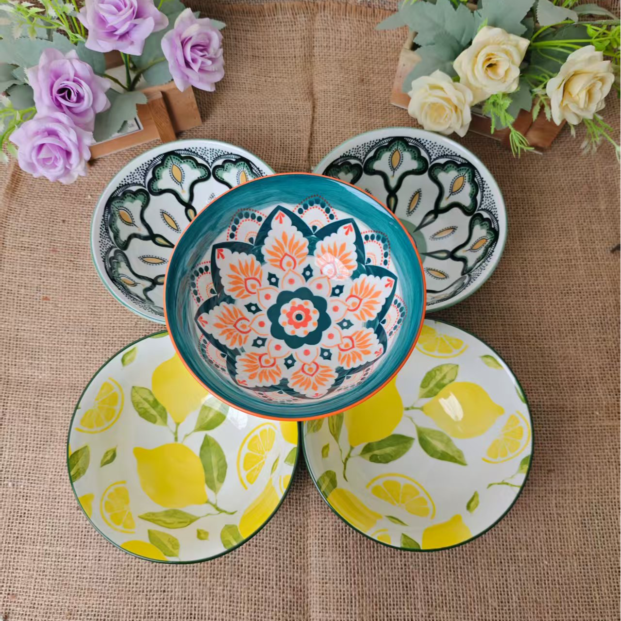 外贸6英寸面碗五个随机发