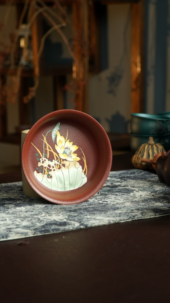 茶杯紫砂42号 荷花壶承 双11福利炸漏宜兴紫砂原矿作品