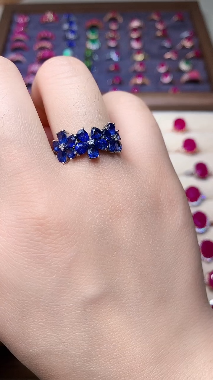 【闪购商品】蓝宝石戒指银S925镶嵌0000