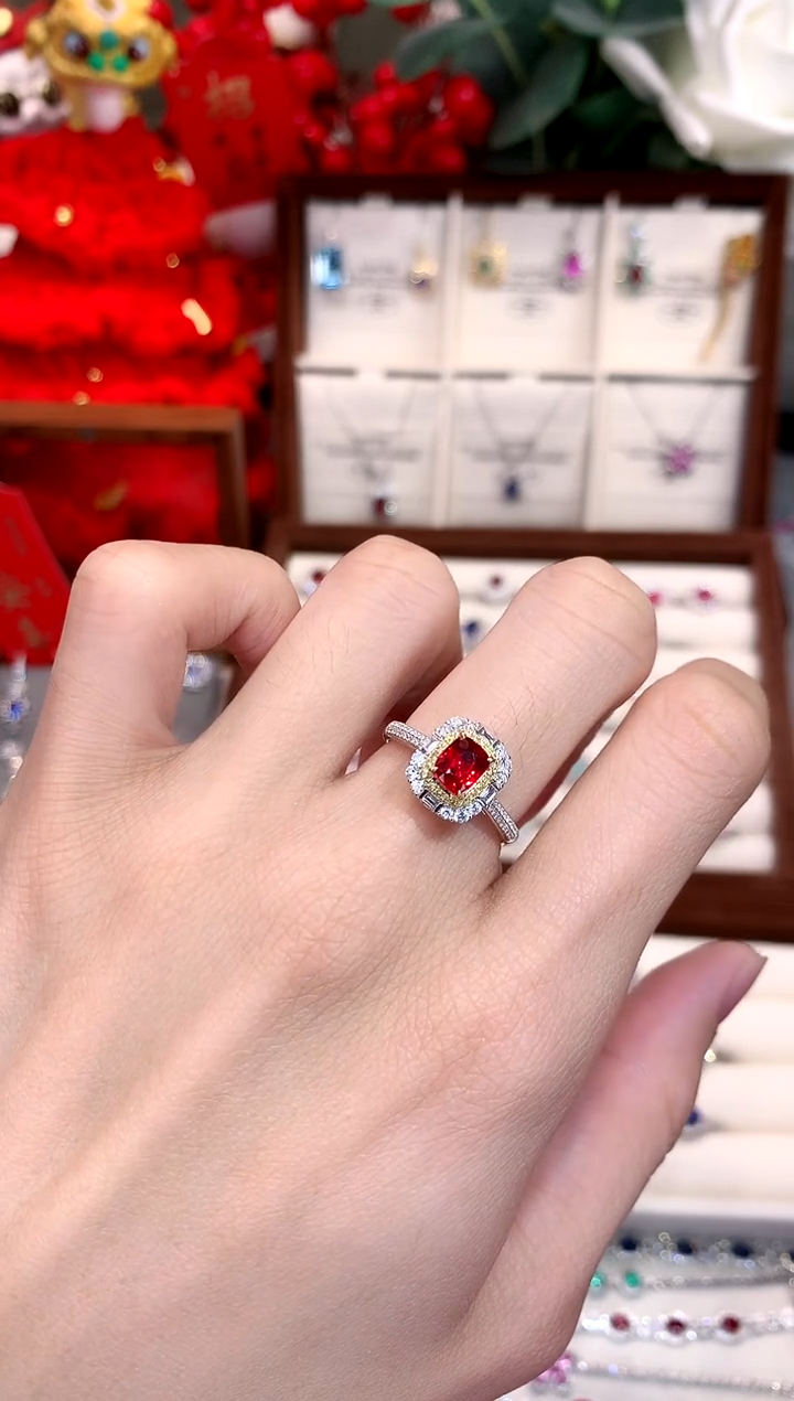 【闪购商品】尖晶石戒指18K金镶嵌0.93ct/天然宝石/七天无理由