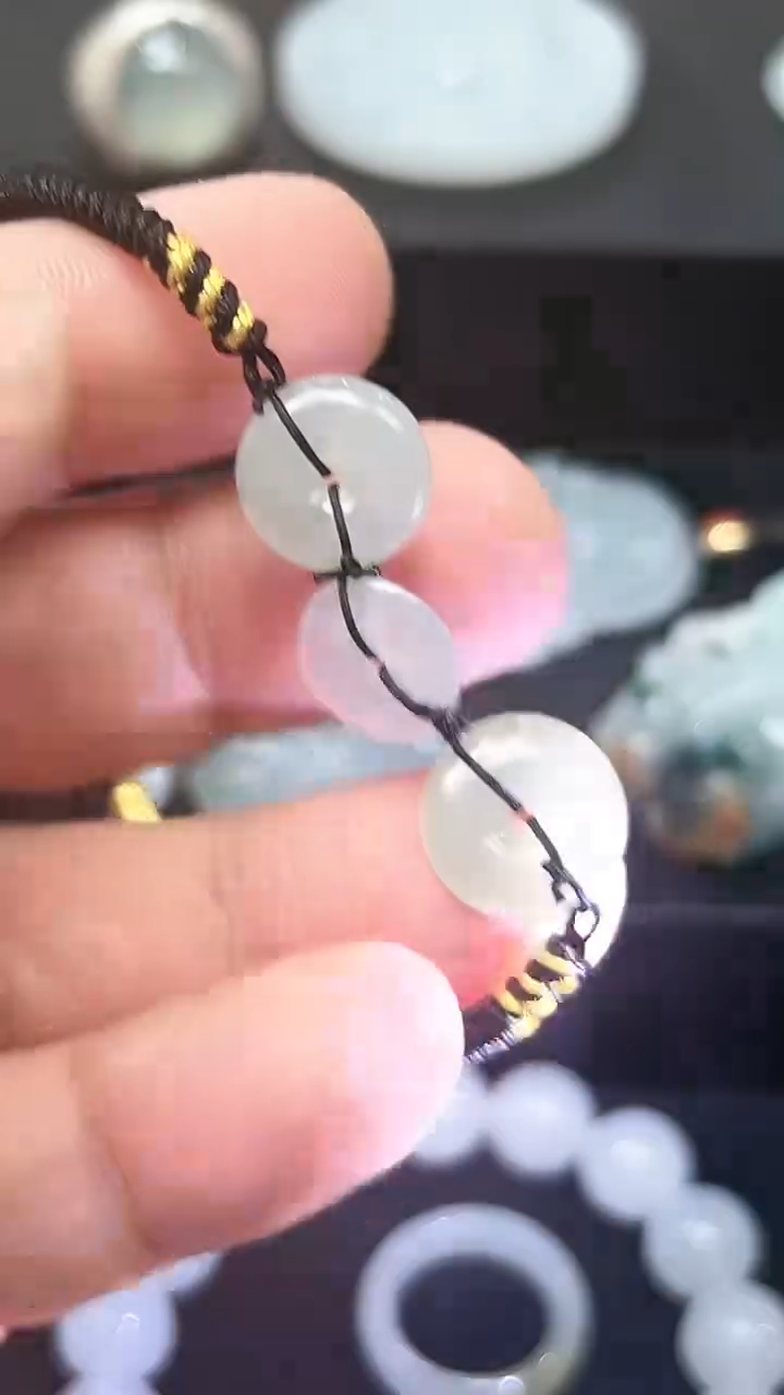 未镶嵌手链翡翠天然缅A翡翠   手链平安扣