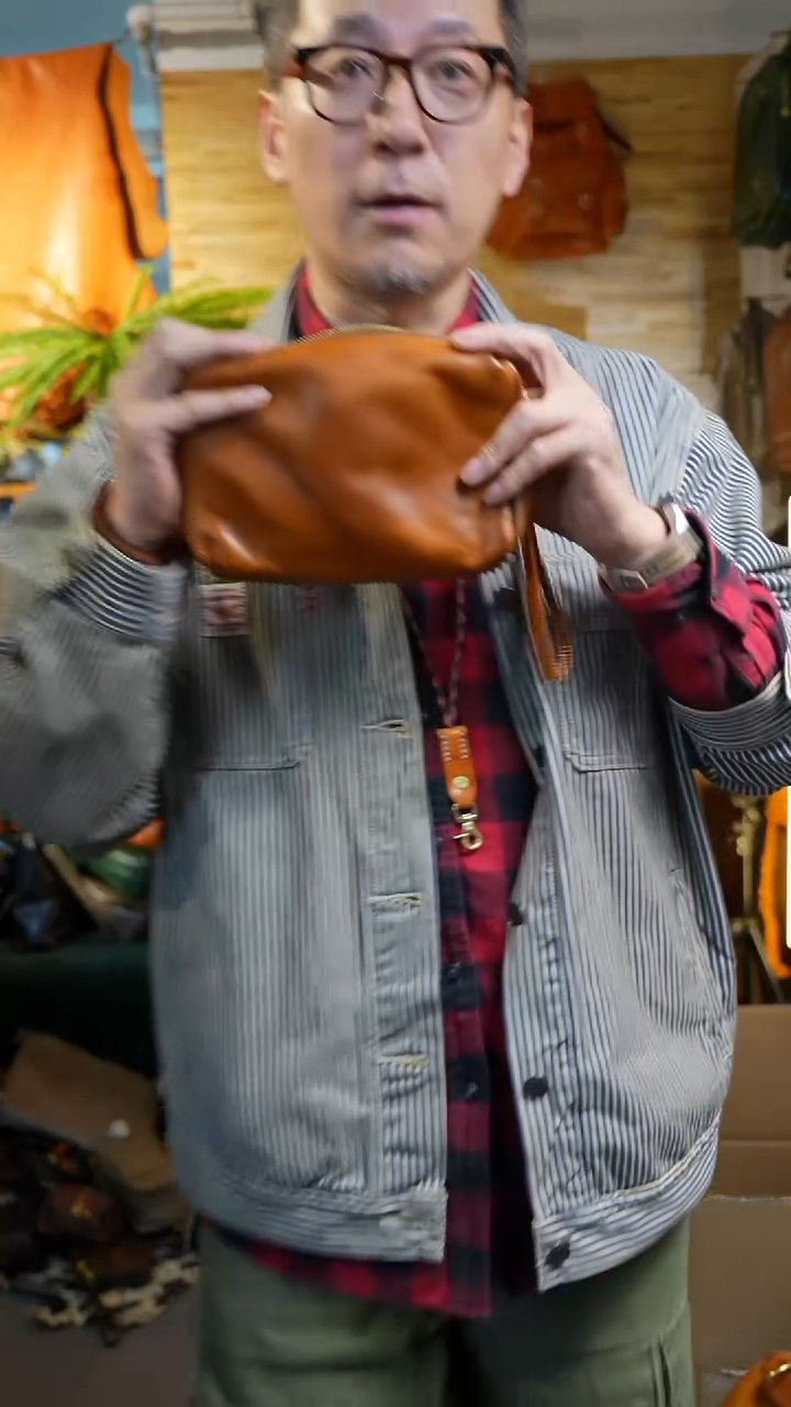 牛皮（革）6793日落黄手拿包