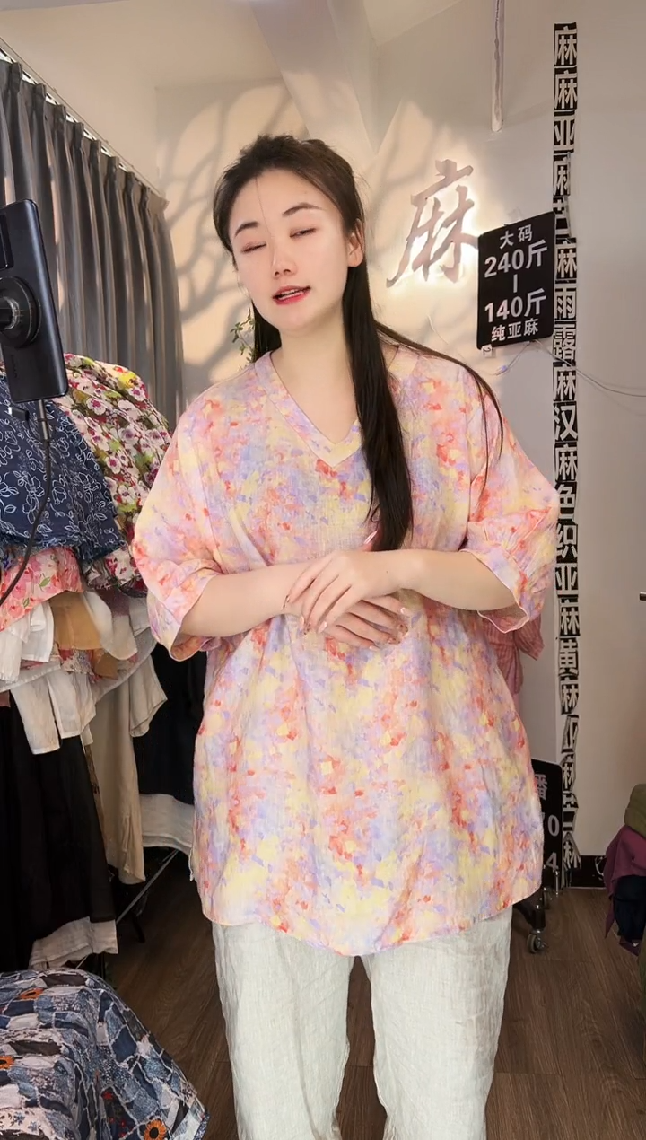 亚麻汉麻苎麻大码女装系列。140斤-250斤