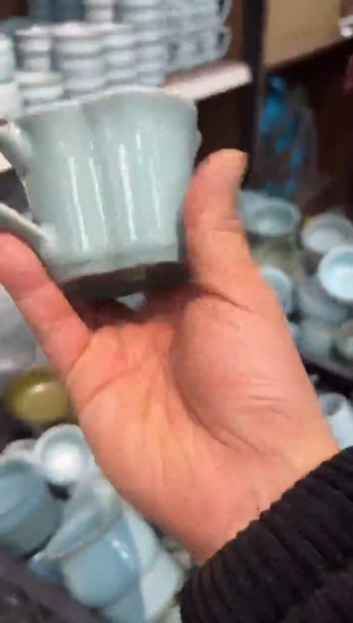 杯仿古天青海棠咖啡杯大瑕