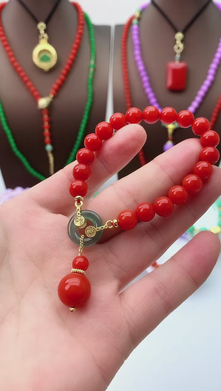 【闪购商品】翡翠手链14K金镶嵌S261手链