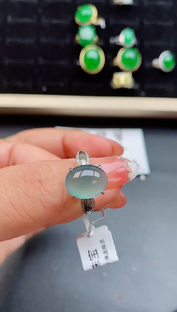 【闪购商品】翡翠戒指银S925镶嵌508005