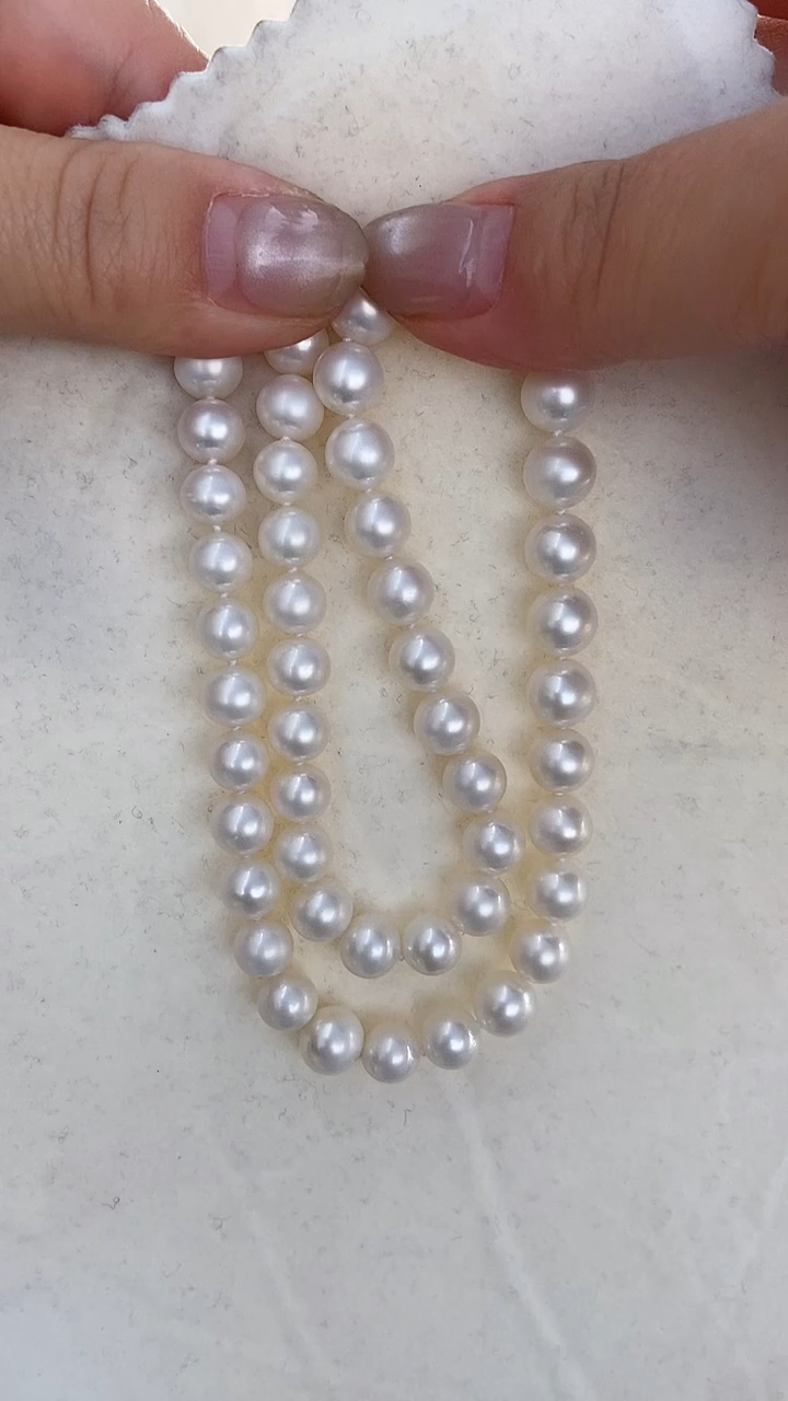 颈饰银S925镶嵌淡水珍珠珍珠项链及微瑕高货项链