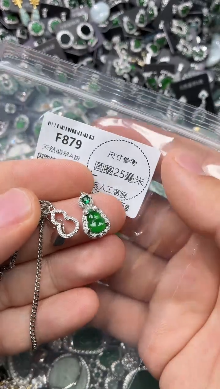 翡翠未镶嵌颈饰F879项链