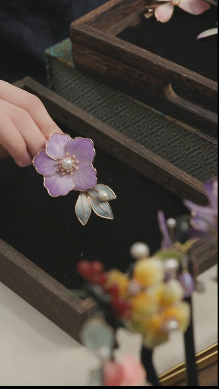 刺绣【福利】湘传礼 桑蚕丝 非遗绒花发夹