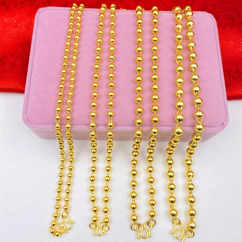 铜合金吊坠 侣款圆珠项链（男女同款）时尚光面